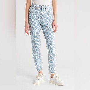 Tinseltown Checkered Mom Jeans